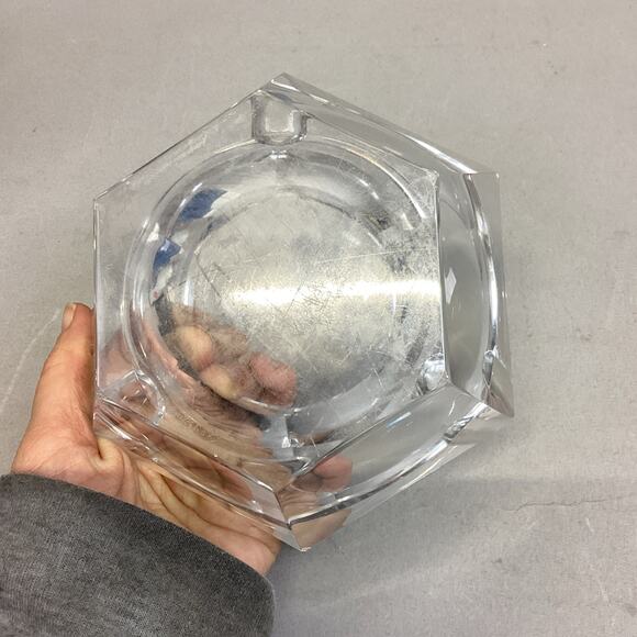 Vintage Signed Val St. LAmbert Vintage Crystal Cigar Ashtray - Picture 8 of 10